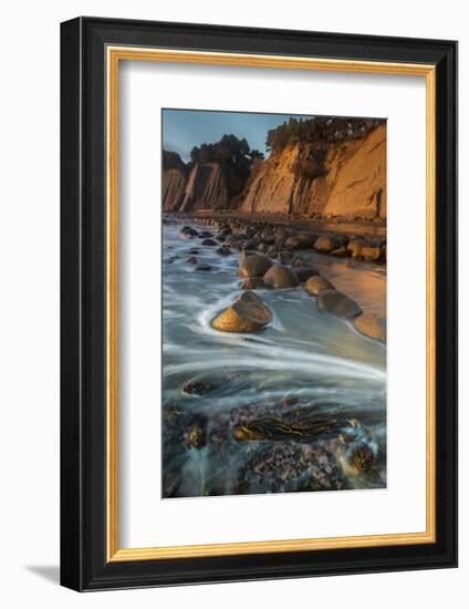 California. Bowling Ball Beach at Low Tide at Sunset, in Mendocino County-Judith Zimmerman-Framed Photographic Print