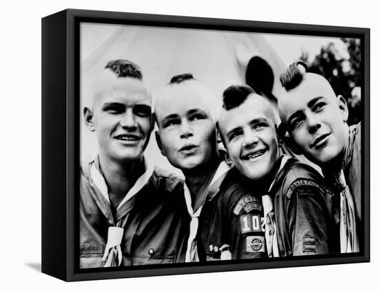 California Boy Scouts with Mohawk Haircuts-null-Framed Stretched Canvas