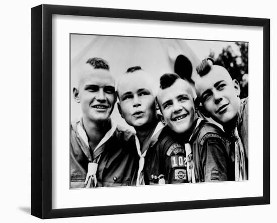 California Boy Scouts with Mohawk Haircuts-null-Framed Photo