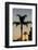 California, Carpinteria, Palm Tree Silhouettes at Sunset-Alison Jones-Framed Photographic Print