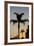 California, Carpinteria, Palm Tree Silhouettes at Sunset-Alison Jones-Framed Photographic Print