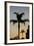 California, Carpinteria, Palm Tree Silhouettes at Sunset-Alison Jones-Framed Photographic Print