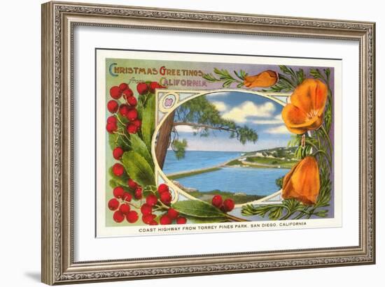 California Christmas, Torrey Pines-null-Framed Art Print