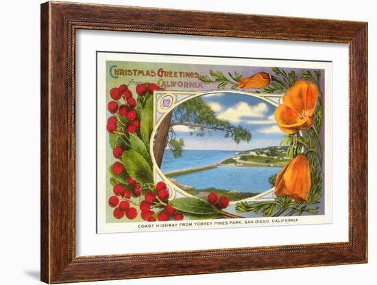 California Christmas, Torrey Pines-null-Framed Art Print