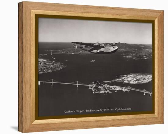California Clipper, San Francisco Bay, California 1939-Clyde Sunderland-Framed Stretched Canvas