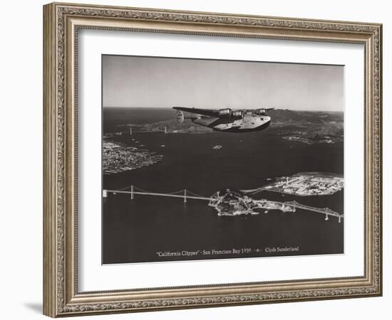 California Clipper, San Francisco Bay, California 1939-Clyde Sunderland-Framed Art Print