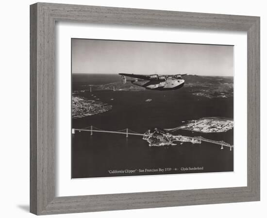 California Clipper, San Francisco Bay, California 1939-Clyde Sunderland-Framed Art Print