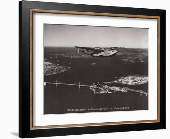 California Clipper, San Francisco Bay, California 1939-Clyde Sunderland-Framed Art Print