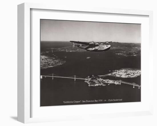 California Clipper, San Francisco Bay, California 1939-Clyde Sunderland-Framed Art Print