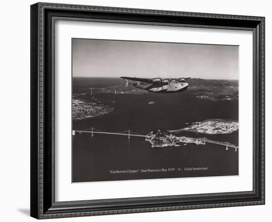 California Clipper, San Francisco Bay, California 1939-Clyde Sunderland-Framed Art Print