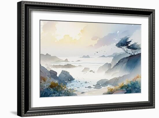 California Coastal Landscape-Lana Kristiansen-Framed Premium Giclee Print