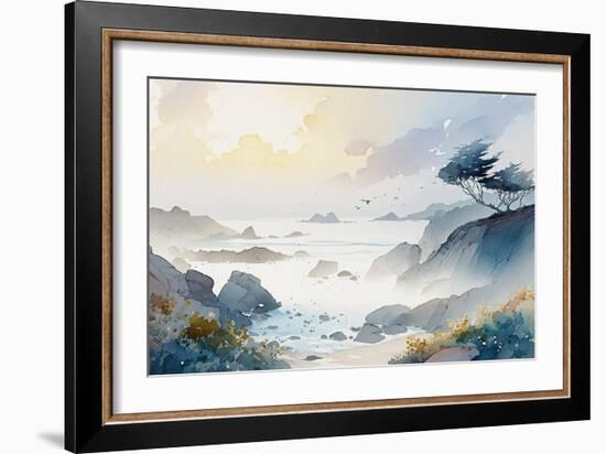 California Coastal Landscape-Lana Kristiansen-Framed Art Print