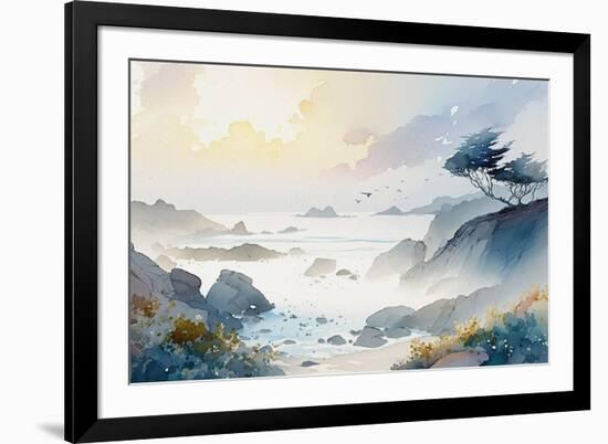 California Coastal Landscape-Lana Kristiansen-Framed Art Print