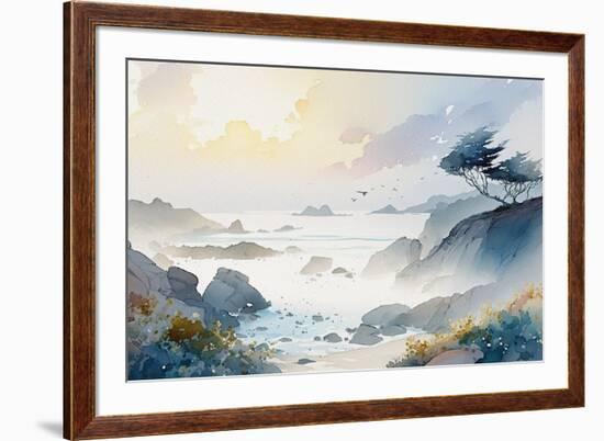 California Coastal Landscape-Lana Kristiansen-Framed Art Print