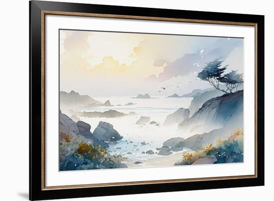 California Coastal Landscape-Lana Kristiansen-Framed Art Print