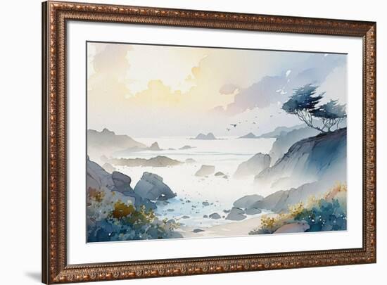 California Coastal Landscape-Lana Kristiansen-Framed Art Print