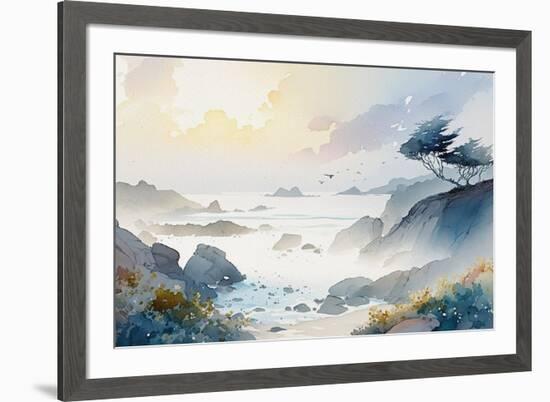 California Coastal Landscape-Lana Kristiansen-Framed Art Print