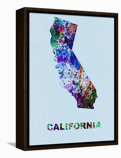 California Color Splatter Map-NaxArt-Framed Stretched Canvas