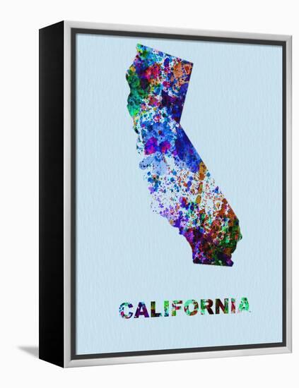 California Color Splatter Map-NaxArt-Framed Stretched Canvas