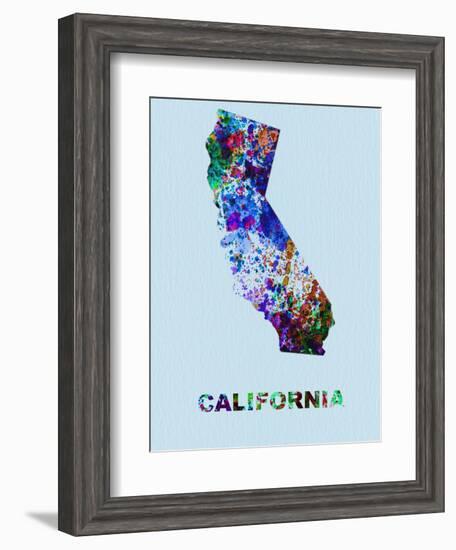 California Color Splatter Map-NaxArt-Framed Art Print