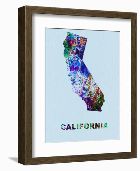 California Color Splatter Map-NaxArt-Framed Art Print