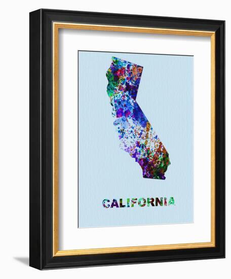 California Color Splatter Map-NaxArt-Framed Art Print