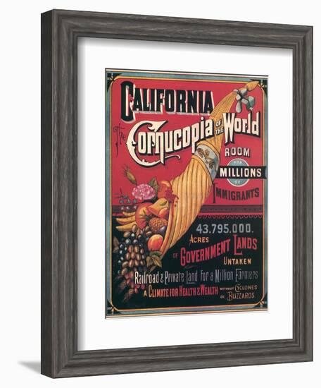 California , Cornucopia of the World, c.1880-null-Framed Giclee Print