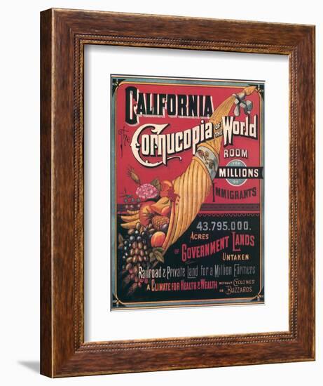 California , Cornucopia of the World, c.1880-null-Framed Giclee Print