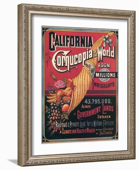 California , Cornucopia of the World, c.1880-null-Framed Giclee Print