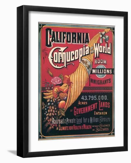 California , Cornucopia of the World, c.1880-null-Framed Giclee Print