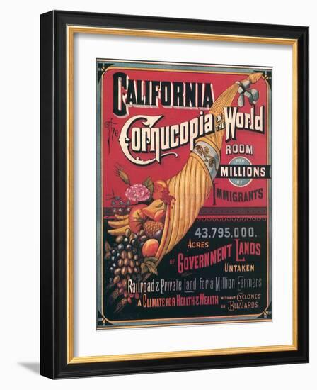 California , Cornucopia of the World, c.1880-null-Framed Giclee Print