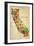 California County Map-David Bowman-Framed Giclee Print