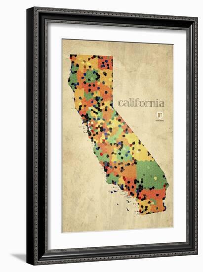 California County Map-David Bowman-Framed Giclee Print