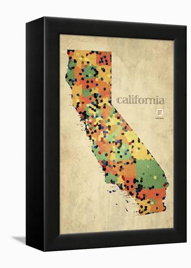 California County Map-David Bowman-Framed Premier Image Canvas