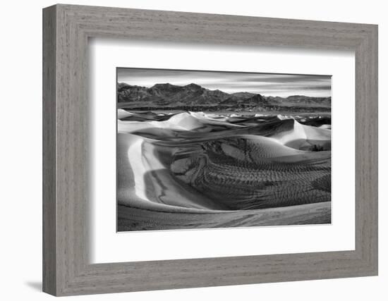 California, Death Valley National Park, Black-And-White Image of Mesquite Flat Dunes after Rain-Ann Collins-Framed Photographic Print