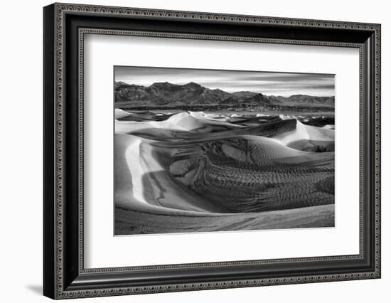 California, Death Valley National Park, Black-And-White Image of Mesquite Flat Dunes after Rain-Ann Collins-Framed Photographic Print