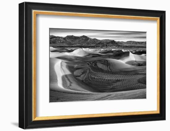 California, Death Valley National Park, Black-And-White Image of Mesquite Flat Dunes after Rain-Ann Collins-Framed Photographic Print