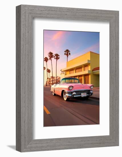 California Dreaming - L.A Pink Cadillac-Philippe HUGONNARD-Framed Photographic Print