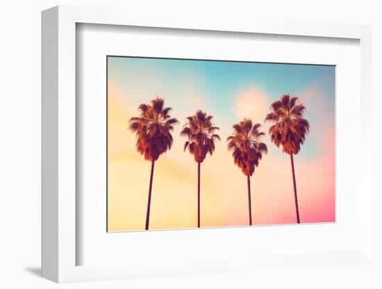 California Dreaming - L.A Sunset Palms-Philippe HUGONNARD-Framed Photographic Print
