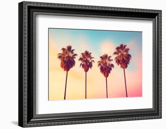 California Dreaming - L.A Sunset Palms-Philippe HUGONNARD-Framed Photographic Print