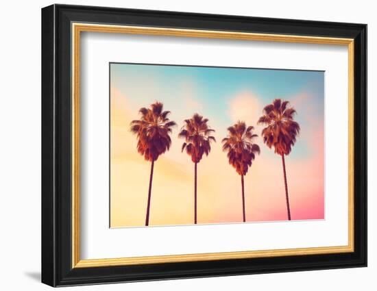 California Dreaming - L.A Sunset Palms-Philippe HUGONNARD-Framed Photographic Print