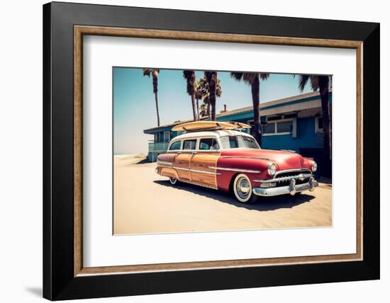 California Dreaming - Surfing Vintage Car-Philippe HUGONNARD-Framed Photographic Print