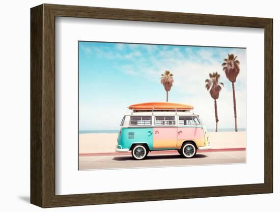 California Dreaming - VW Van on the Beach-Philippe HUGONNARD-Framed Photographic Print