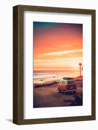 California Dreaming - VW Van Sunset-Philippe HUGONNARD-Framed Photographic Print