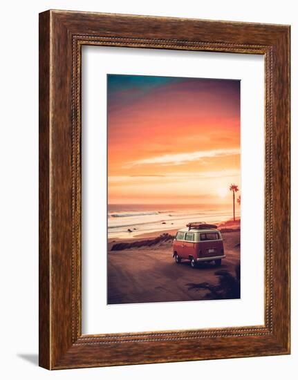 California Dreaming - VW Van Sunset-Philippe HUGONNARD-Framed Photographic Print