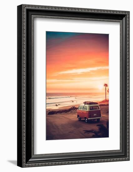 California Dreaming - VW Van Sunset-Philippe HUGONNARD-Framed Photographic Print