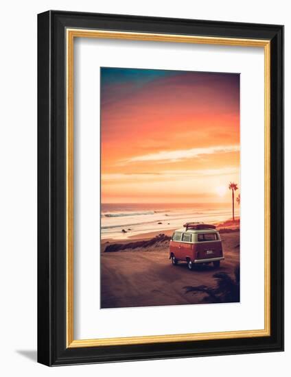 California Dreaming - VW Van Sunset-Philippe HUGONNARD-Framed Photographic Print