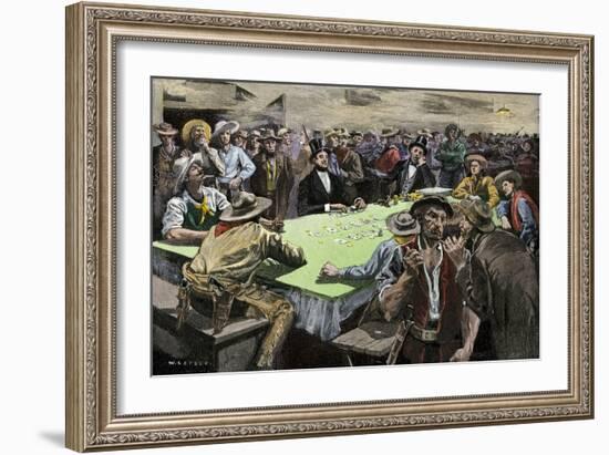 California Gold Rush Miners in a Gambling Saloon Playing Faro-null-Framed Giclee Print