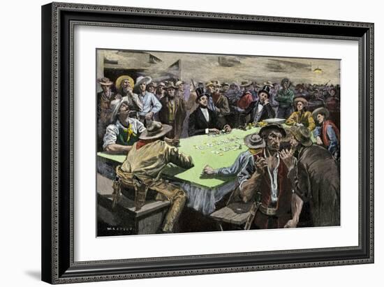 California Gold Rush Miners in a Gambling Saloon Playing Faro-null-Framed Giclee Print