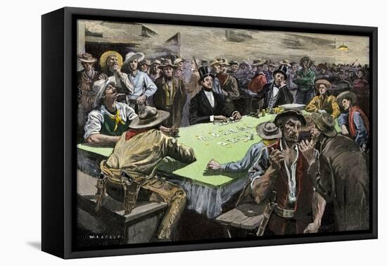 California Gold Rush Miners in a Gambling Saloon Playing Faro-null-Framed Premier Image Canvas